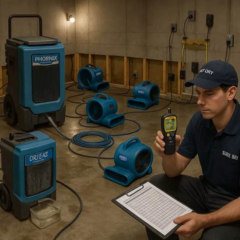 Structural Drying and Dehumidification process in Florida City, FL